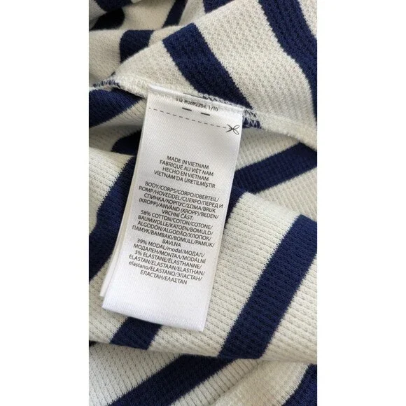 Polo Ralph Lauren Women's Maxi Dress Large Waffle Knit Preppy Blue White Striped - Picture 8 of 11